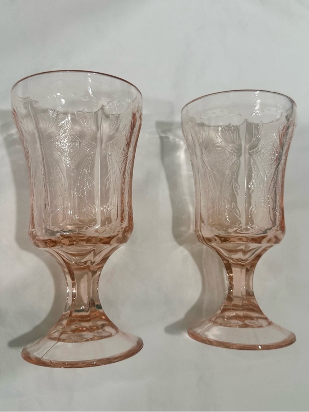 Vintage Pink Madrid Recollection Water Goblets - Set of 6